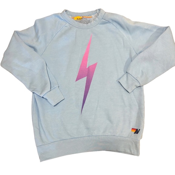 Aviator Nation Tops - Aviator Nation Sky Blue Lightning Bolt Sweatshirt